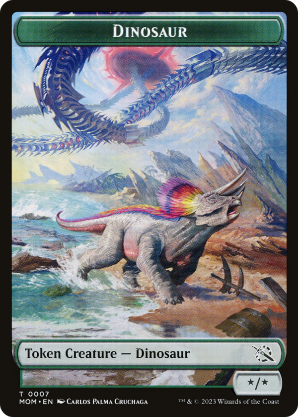 Elemental (09)    Dinosaur Double-Sided Token [March of the Machine Tokens] Online Hot Sale