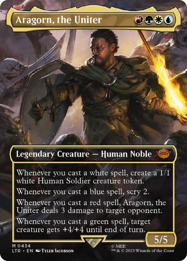 Aragorn, the Uniter (Borderless Alternate Art) [The Lord of the Rings: Tales of Middle-Earth] on Sale